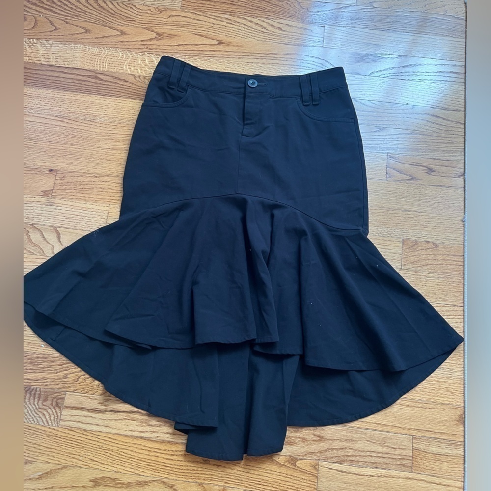 BISOU BISOU Women’s High-Low Ruffle Fit & Flare Skirt Dramatic Peplum Hem - Picture 2 of 4